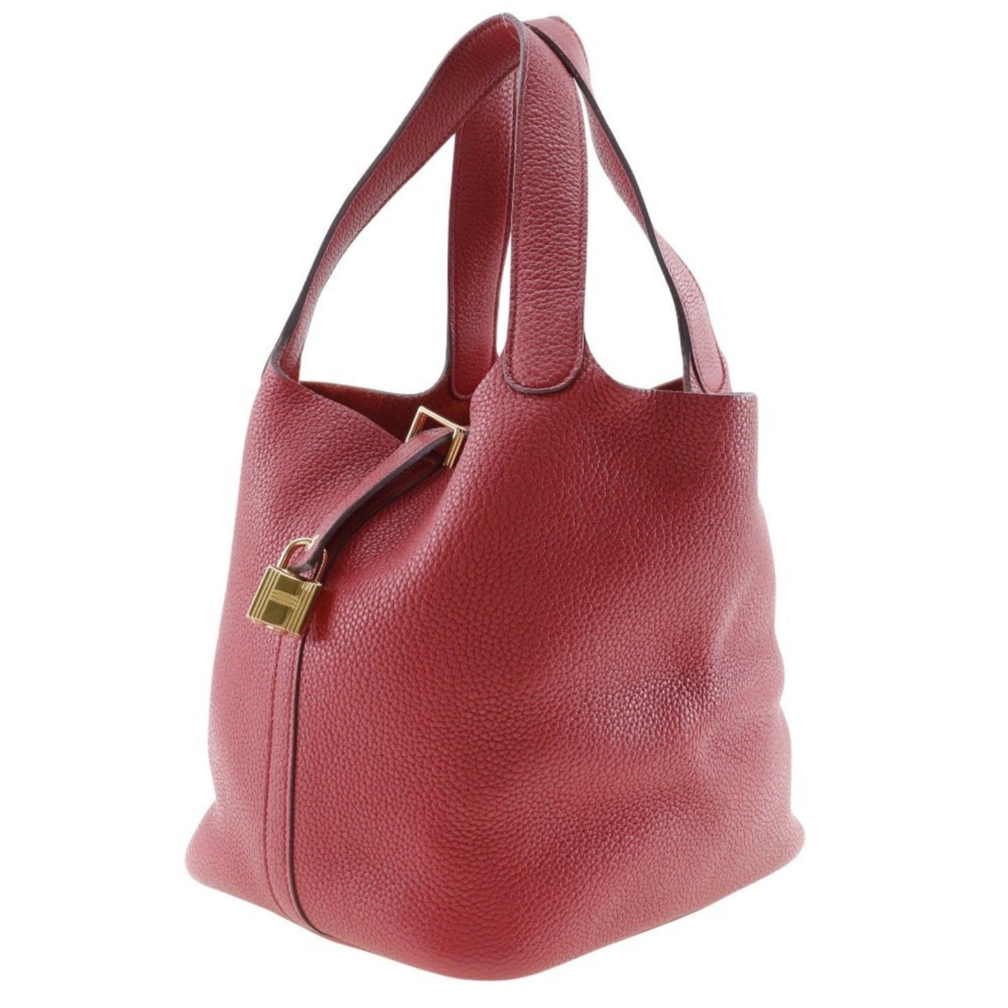 Hermes Picotin Red Color Taurillon Clemence Leather Handbag ( )