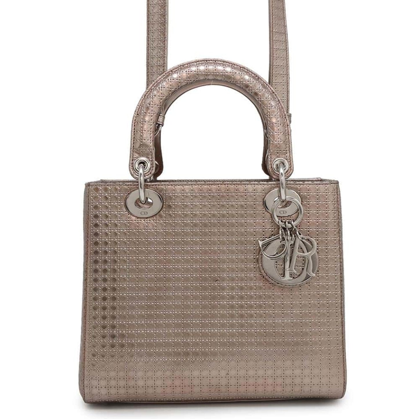 Christian Dior Metallic Pink Leather Handbag Shoulder Bag ()