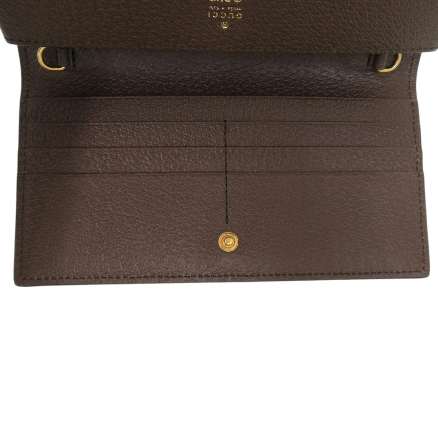 Gucci Beige Brown Multi-Color Gg Supreme Chain/Shoulder Wallet ( )