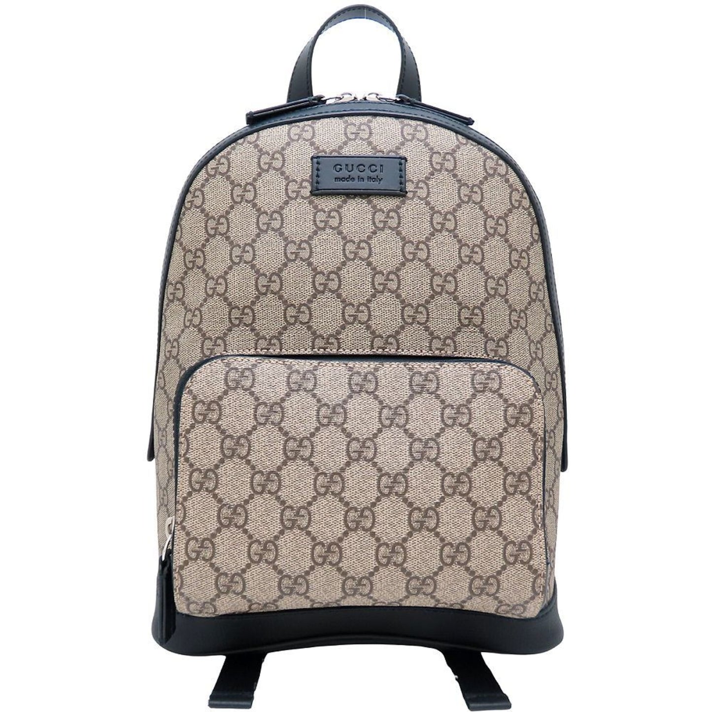 Gucci Beige Black Gg Supreme Leather Backpack ( )