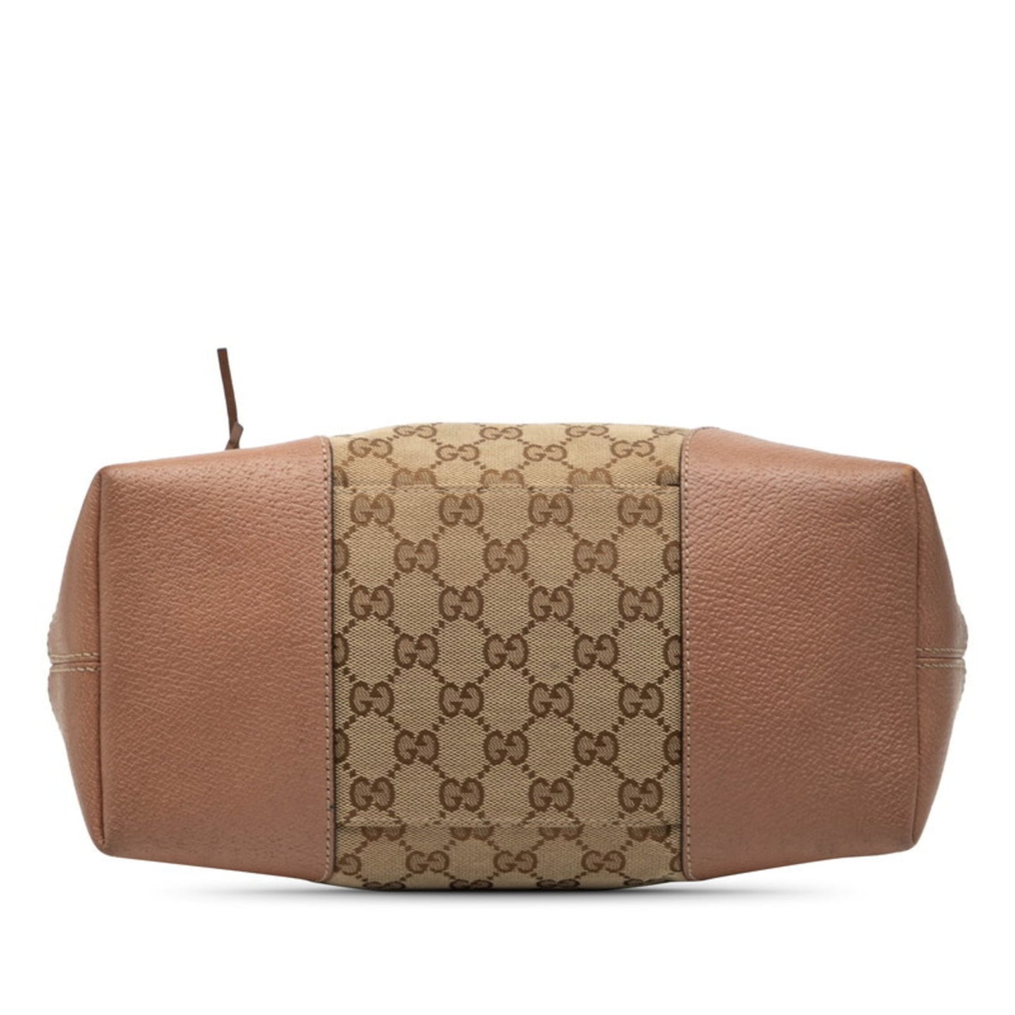 Gucci Gg Canvas Beige Brown Gg Canvas Leather Handbag Tote Bag ( )