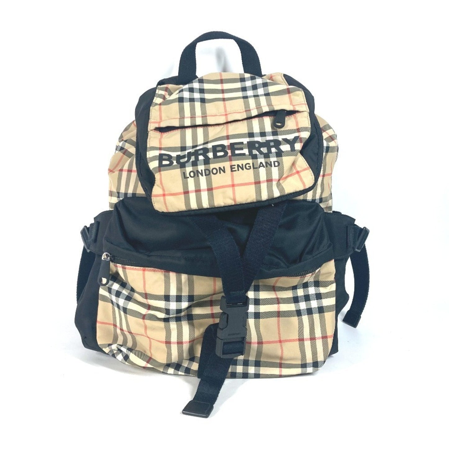 Burberry Beige Black Nylon Backpack ( )