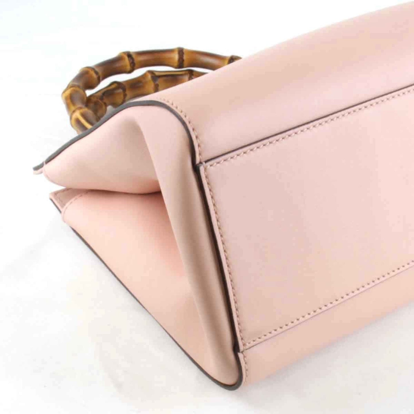 Gucci Bamboo Pink Leather Handbag ( )