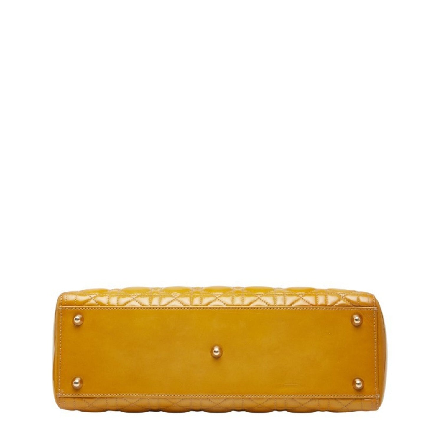 Christian Dior Lady Dior Yellow Patent Leather Handbag Shoulder Bag ()