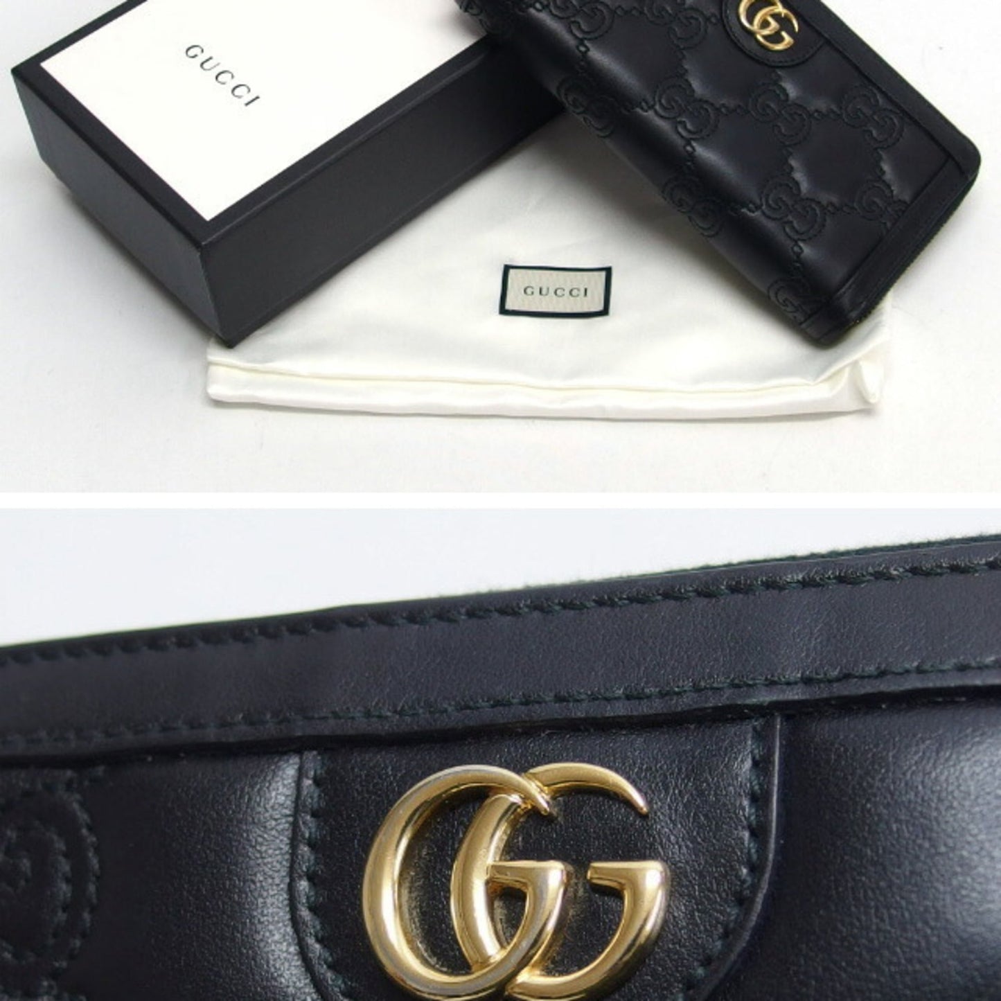 Gucci Black Leather Long Wallet (Bi-Fold) ( )