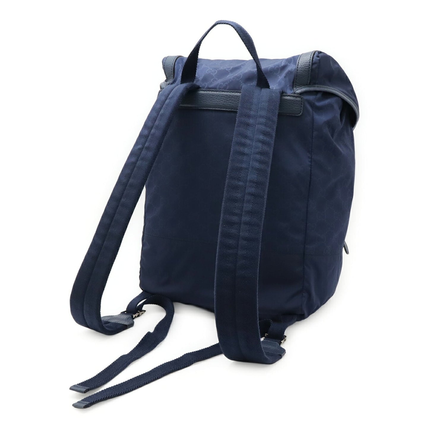 Gucci Navy Nylon Leather Backpack ( )