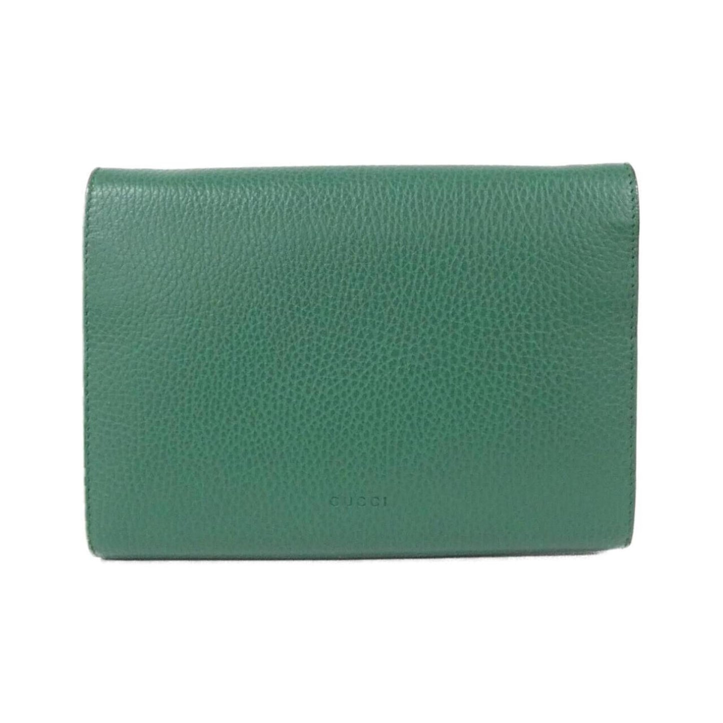 Gucci Emerald Green Leather Chain/Shoulder Wallet ( )