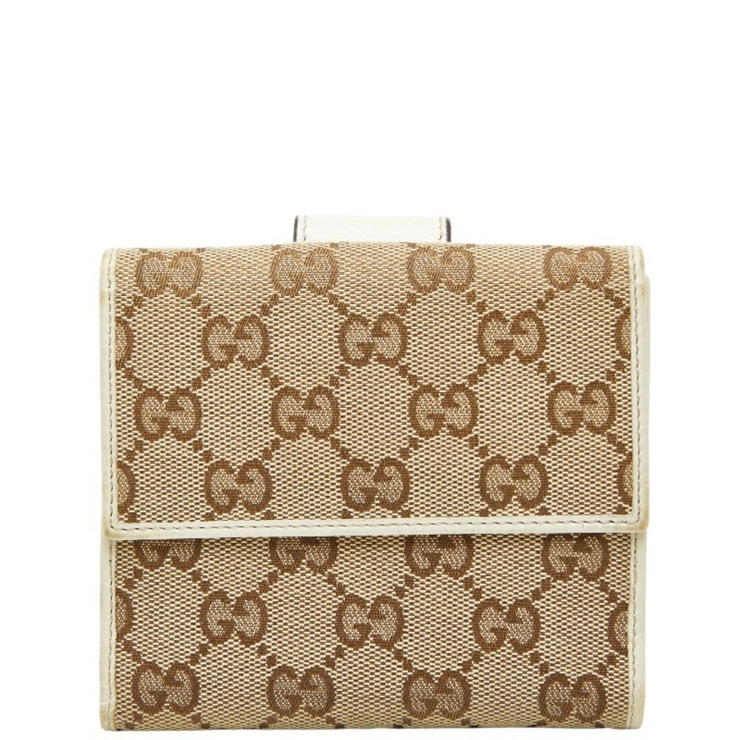 Gucci Beige Ivory Canvas Leather Wallet (Bi-Fold) ( )