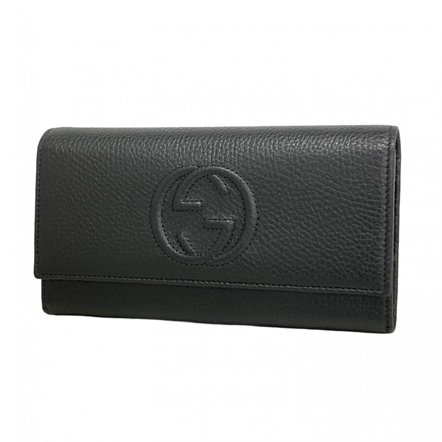 Gucci Black Leather Long Wallet (Bi-Fold) ( )