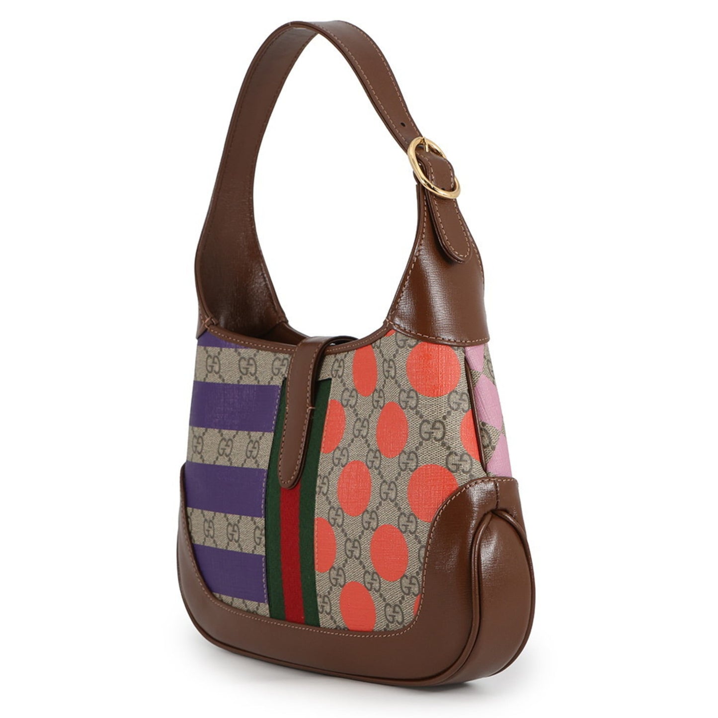 Gucci Beige Brown Multi-Color Gg Supreme Leather Shoulder Bag ( )