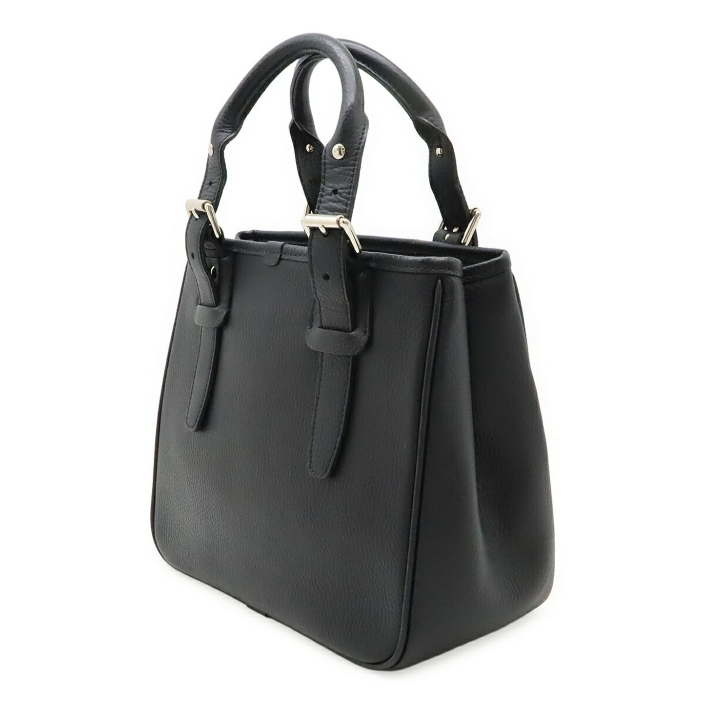 Burberry Black Leather Handbag Tote Bag ( )