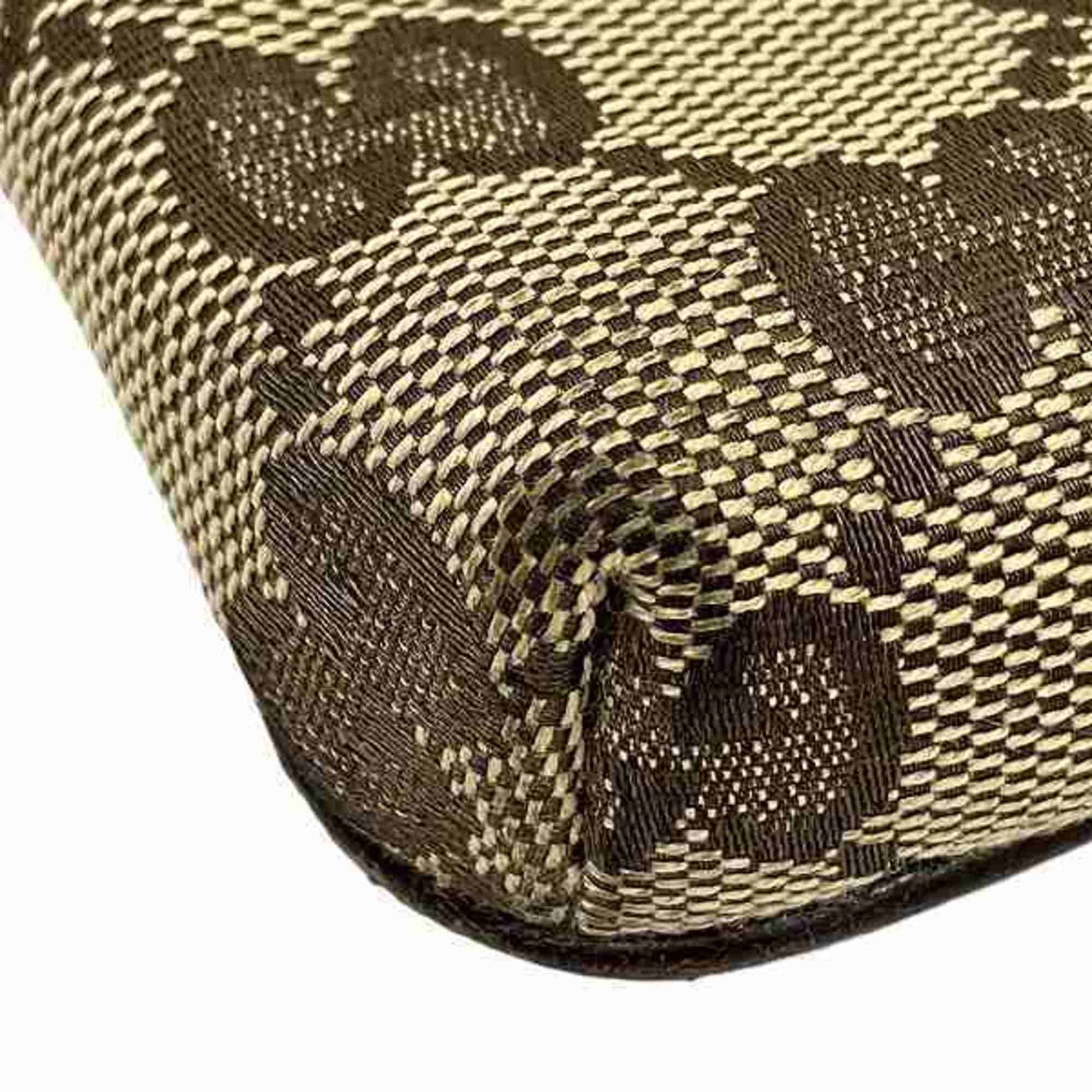Gucci Pochette Leather Canvas Shoulder Bag