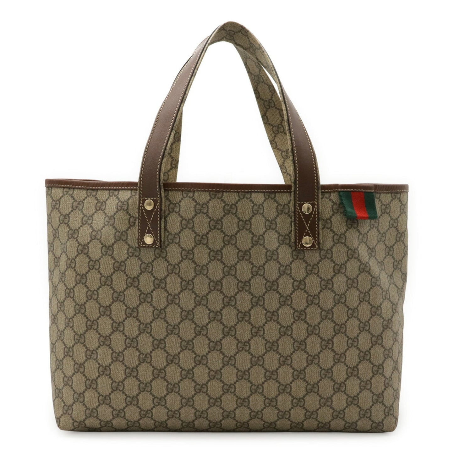 Gucci Gg Plus Beige Brown Khaki Gg Supreme Leather Shoulder Bag Tote Bag ( )