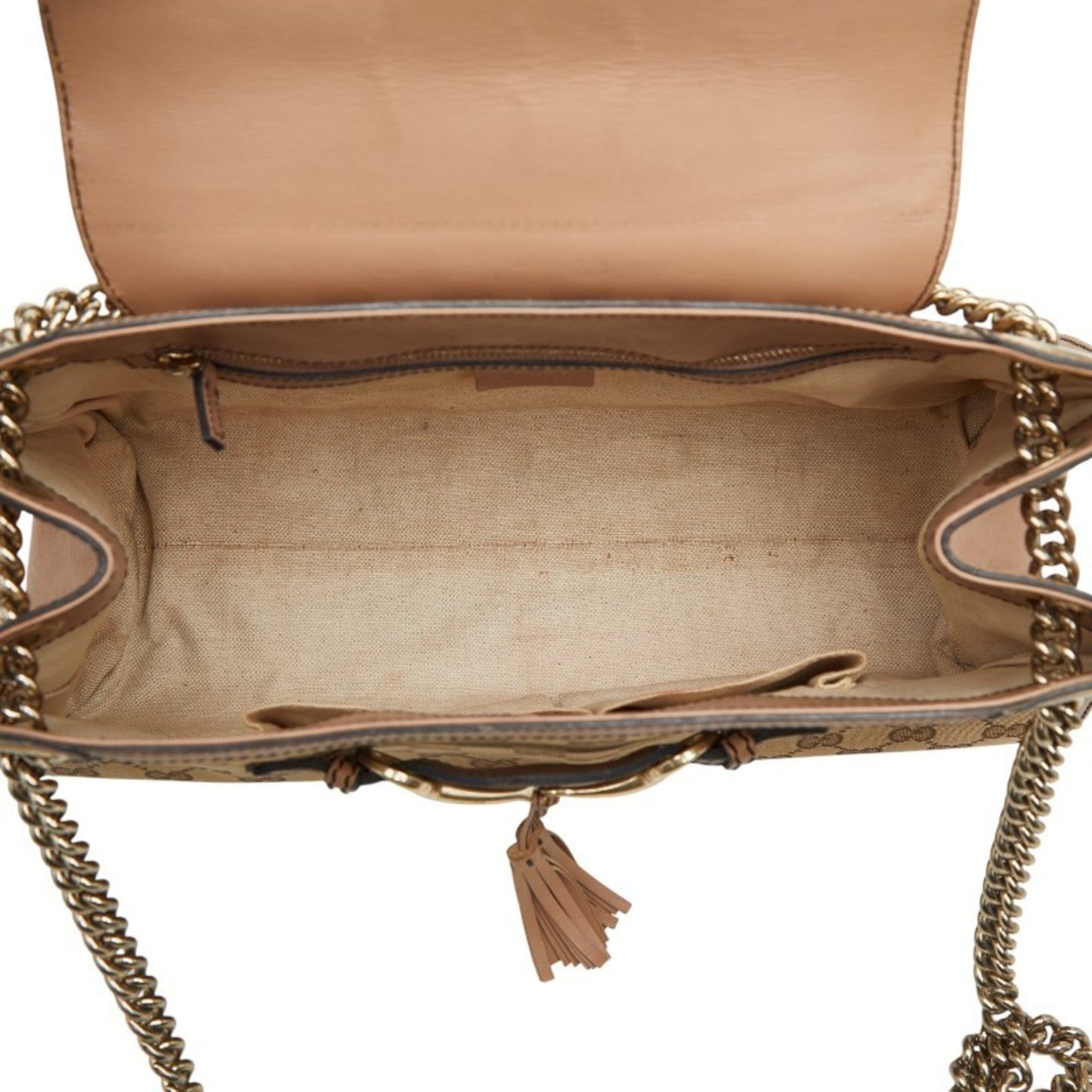 Gucci Gg Canvas Beige Pink Gg Canvas Leather Shoulder Bag ( )