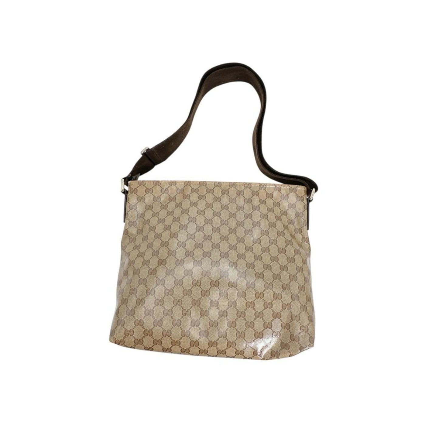 Gucci Brown Coated Canvas Pvc Shoulder Bag ( )