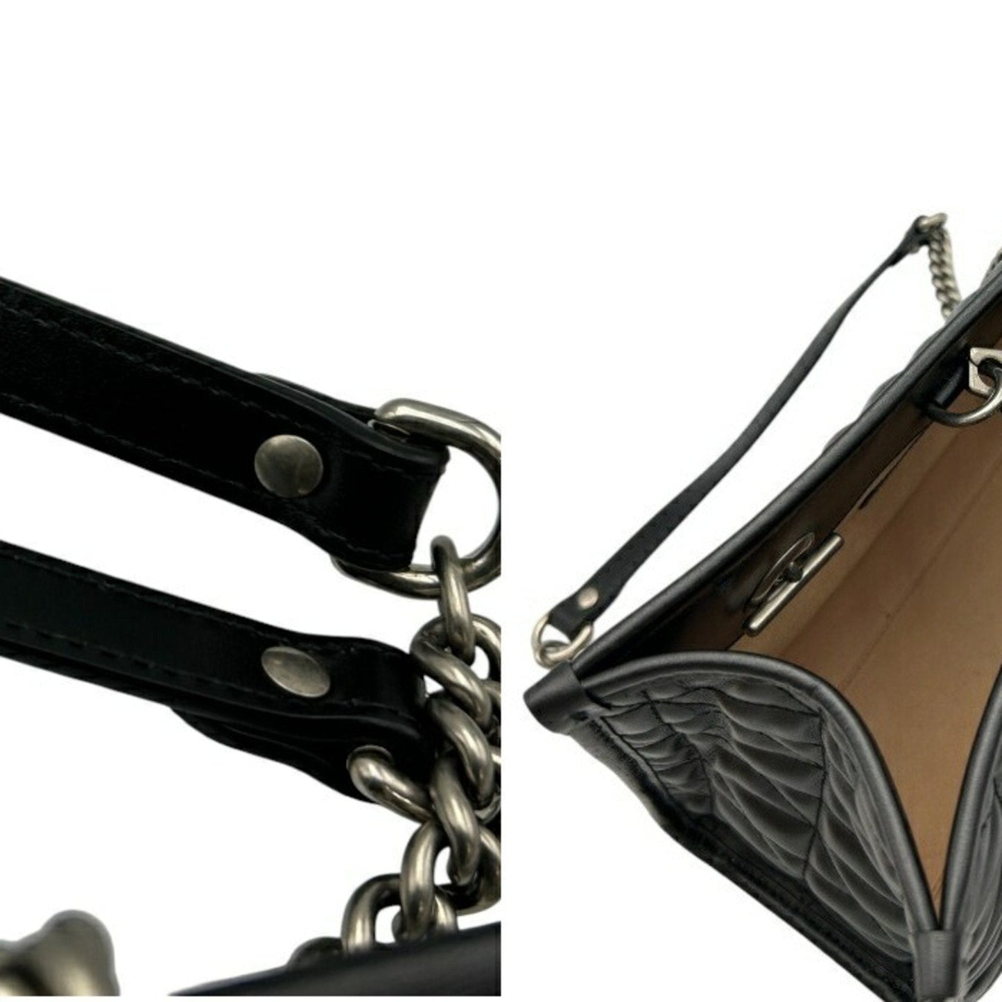 Gucci Gg Marmont Black Leather Tote Bag ( )