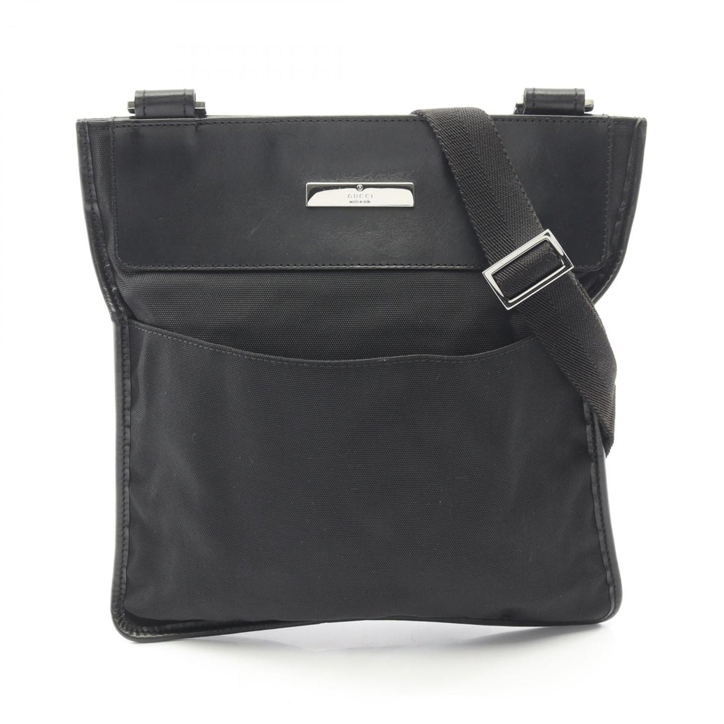 Gucci Black Canvas Leather Shoulder Bag ( )