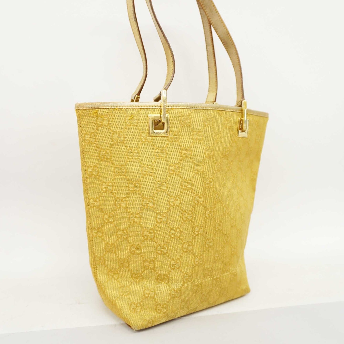 GUCCI Auth  002 1099 Women's GG Canvas Tote Bag Gold