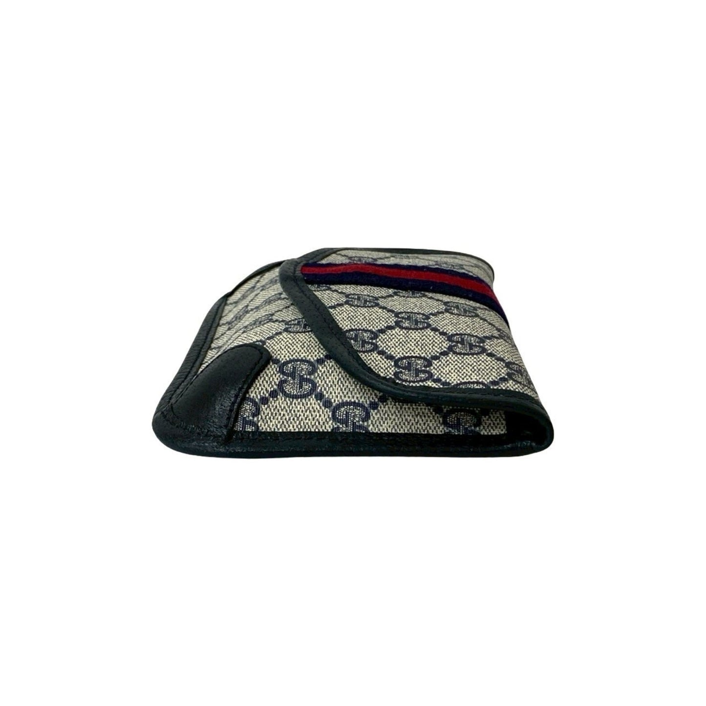 Gucci Navy Red Color Leather Pvc Pouch ( )