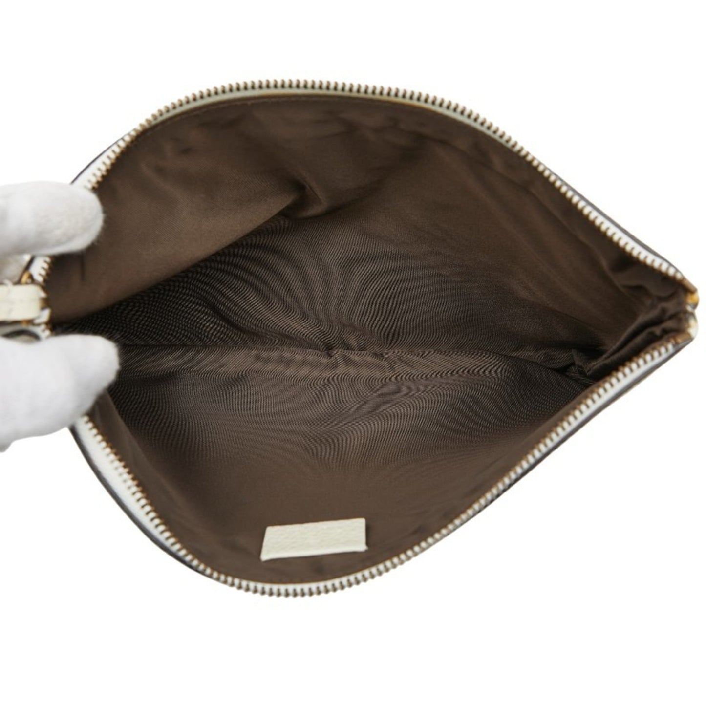 Gucci Ivory White Leather Clutch Bag ( )