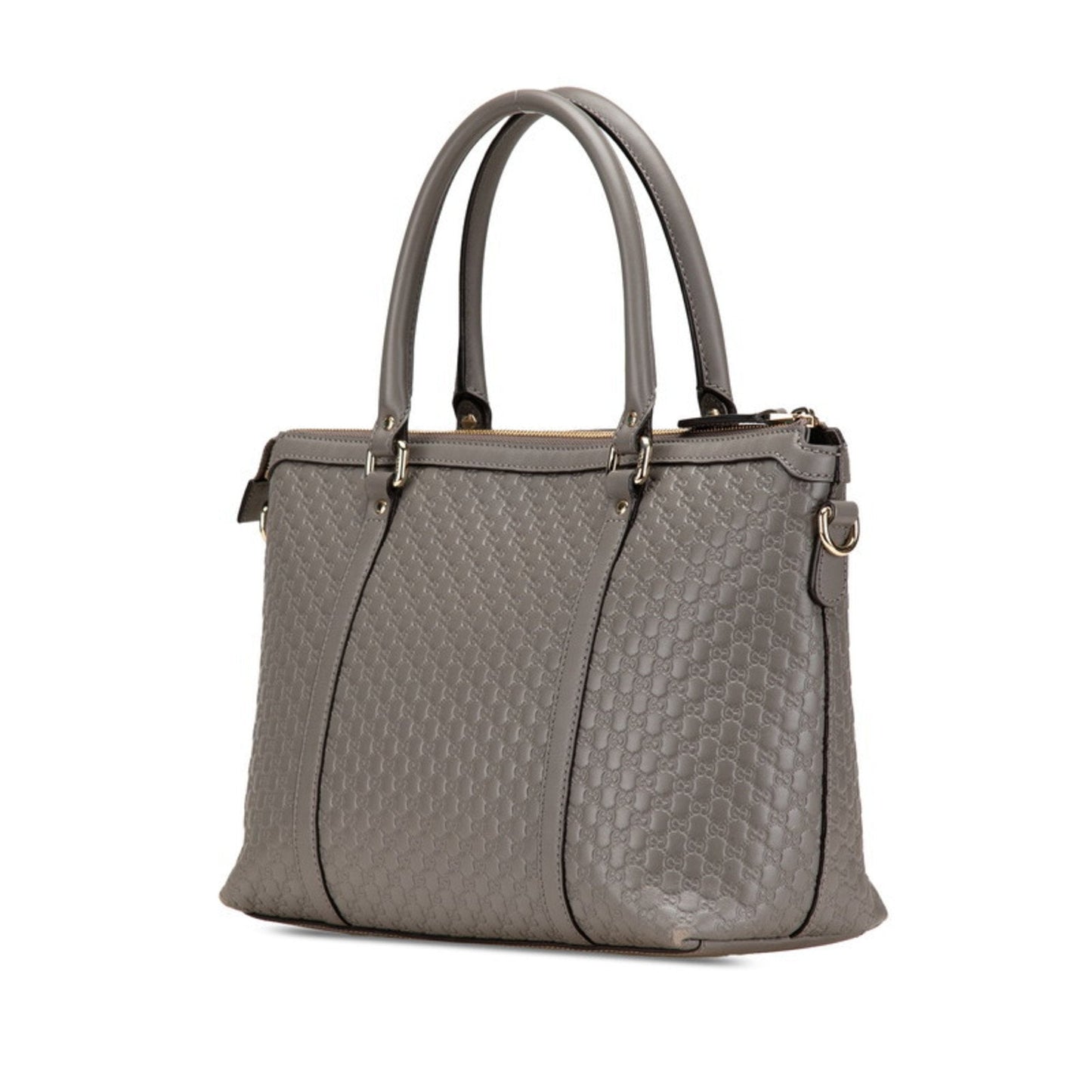 Gucci Gray Leather Shoulder Bag Tote Bag ( )