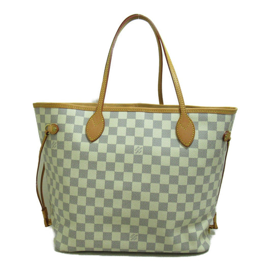 LOUIS VUITTON Neverfull MM Ivory Damier Azur PVC coated canvas Tote