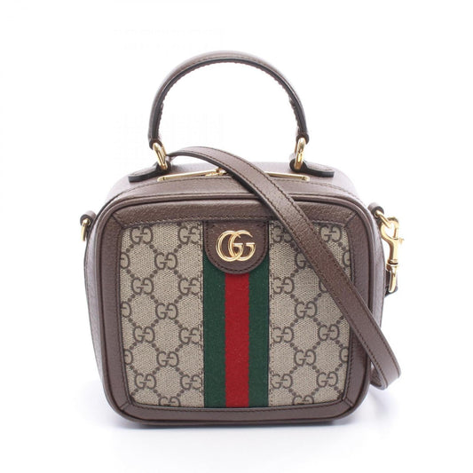 Gucci Beige Brown Multi-Color Coated Canvas Leather Handbag ( )