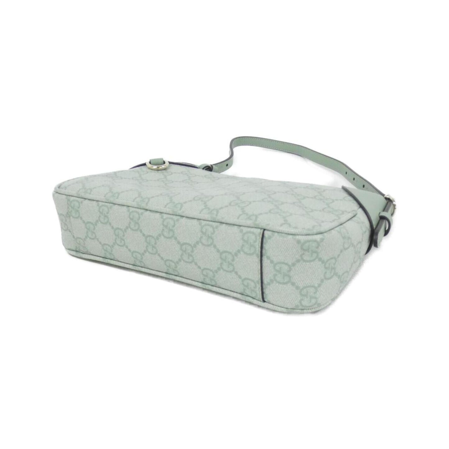 Gucci Green Light Green Coated Canvas Leather Shoulder Bag ( )