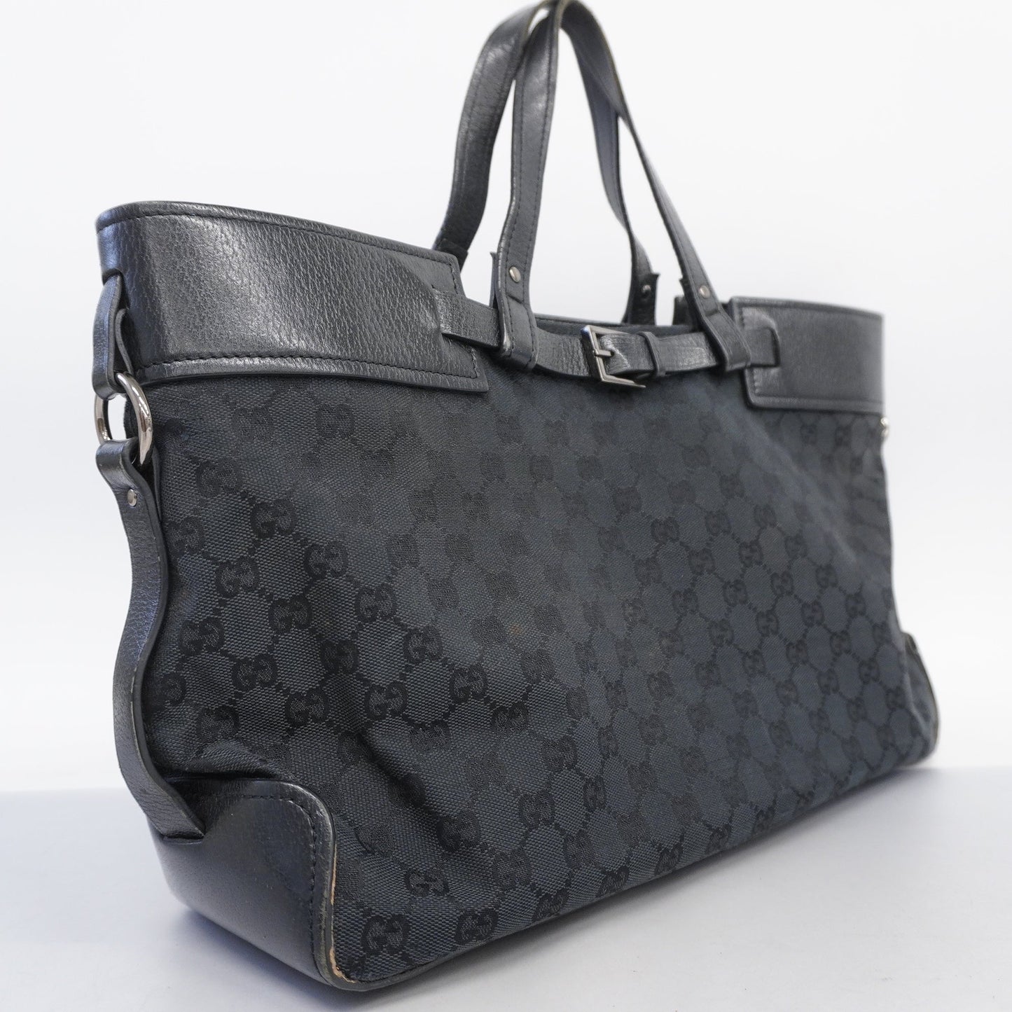 GUCCI Auth  GG Canvas Tote Bag 106251 Women's Tote Bag Black