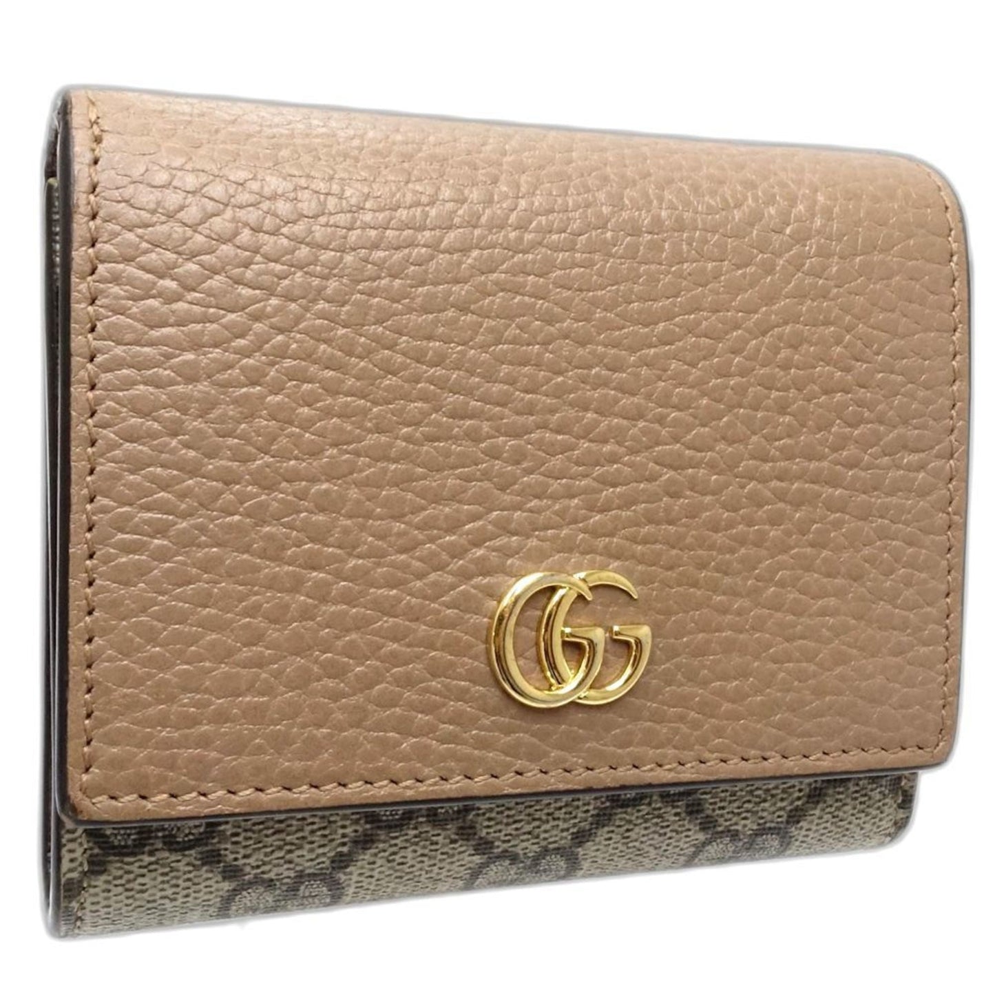 Gucci Beige Pink Beige Canvas Leather Wallet (Bi-Fold) ( )