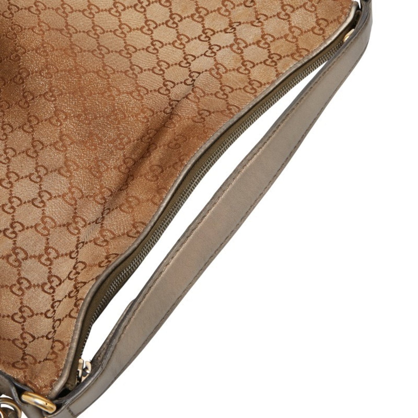Gucci Brown Canvas Leather Shoulder Bag ( )