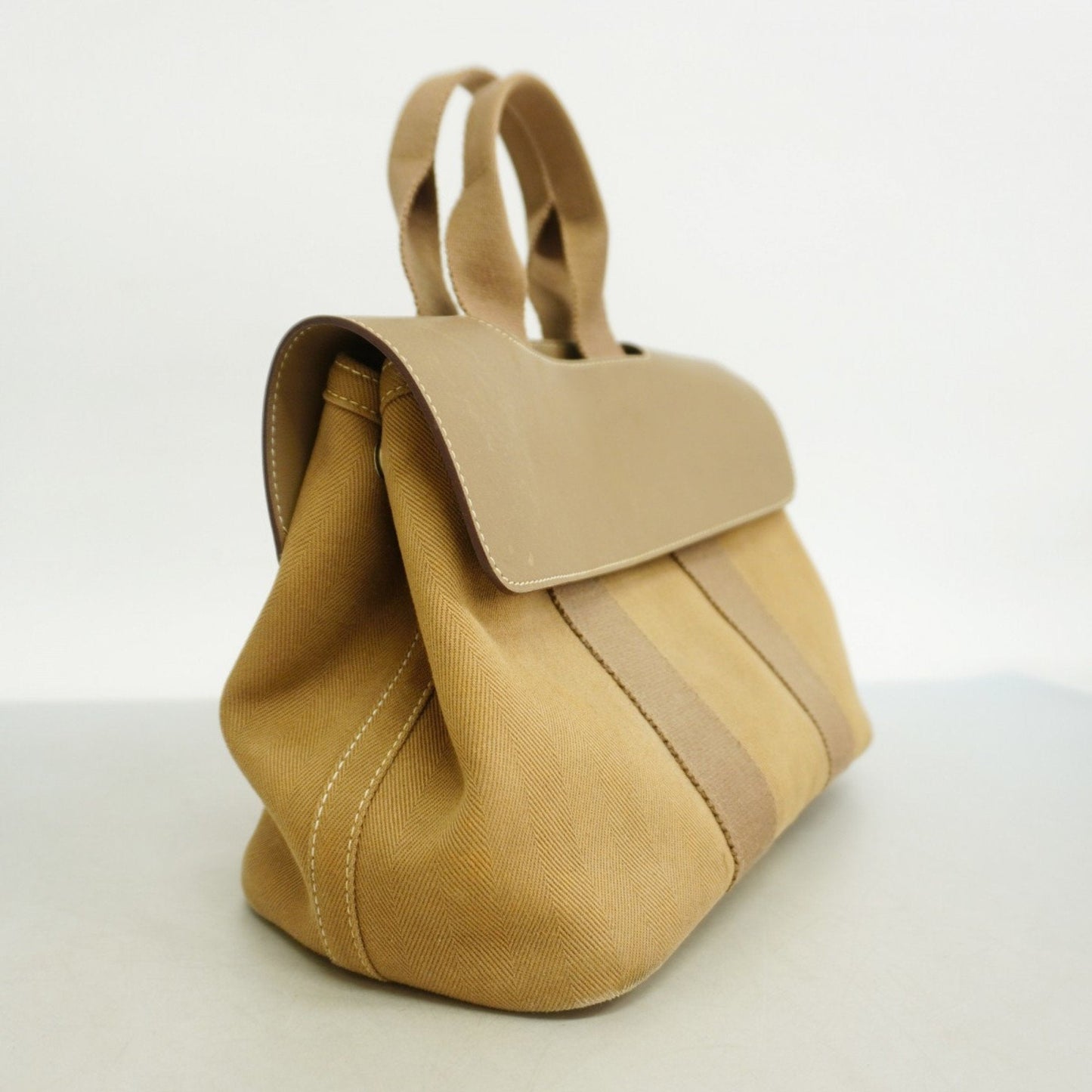 Hermes Etoupe Gray Canvas Handbag ( )