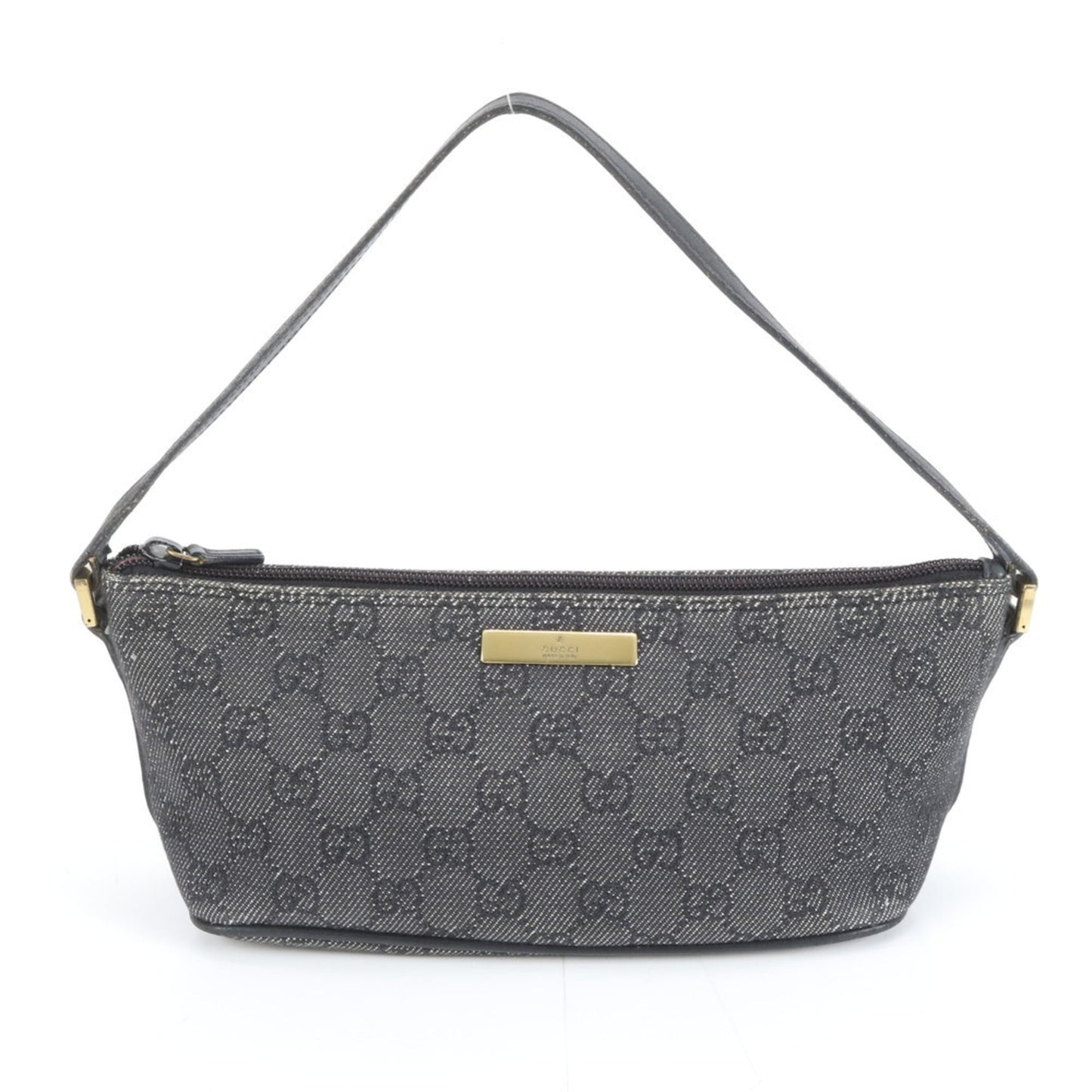 Gucci Black Leather Canvas Pouch Shoulder Bag ( )