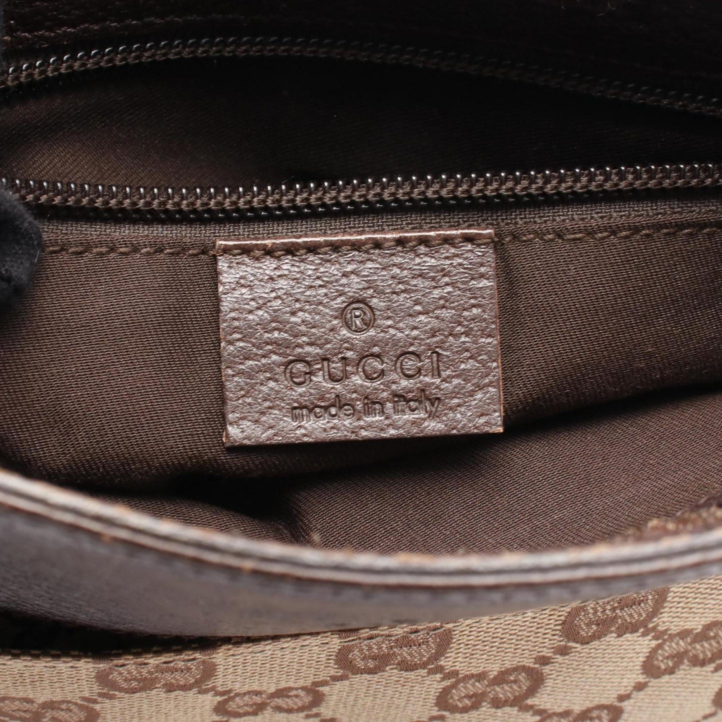 Gucci Beige Brown Gg Canvas Leather Shoulder Bag ( )