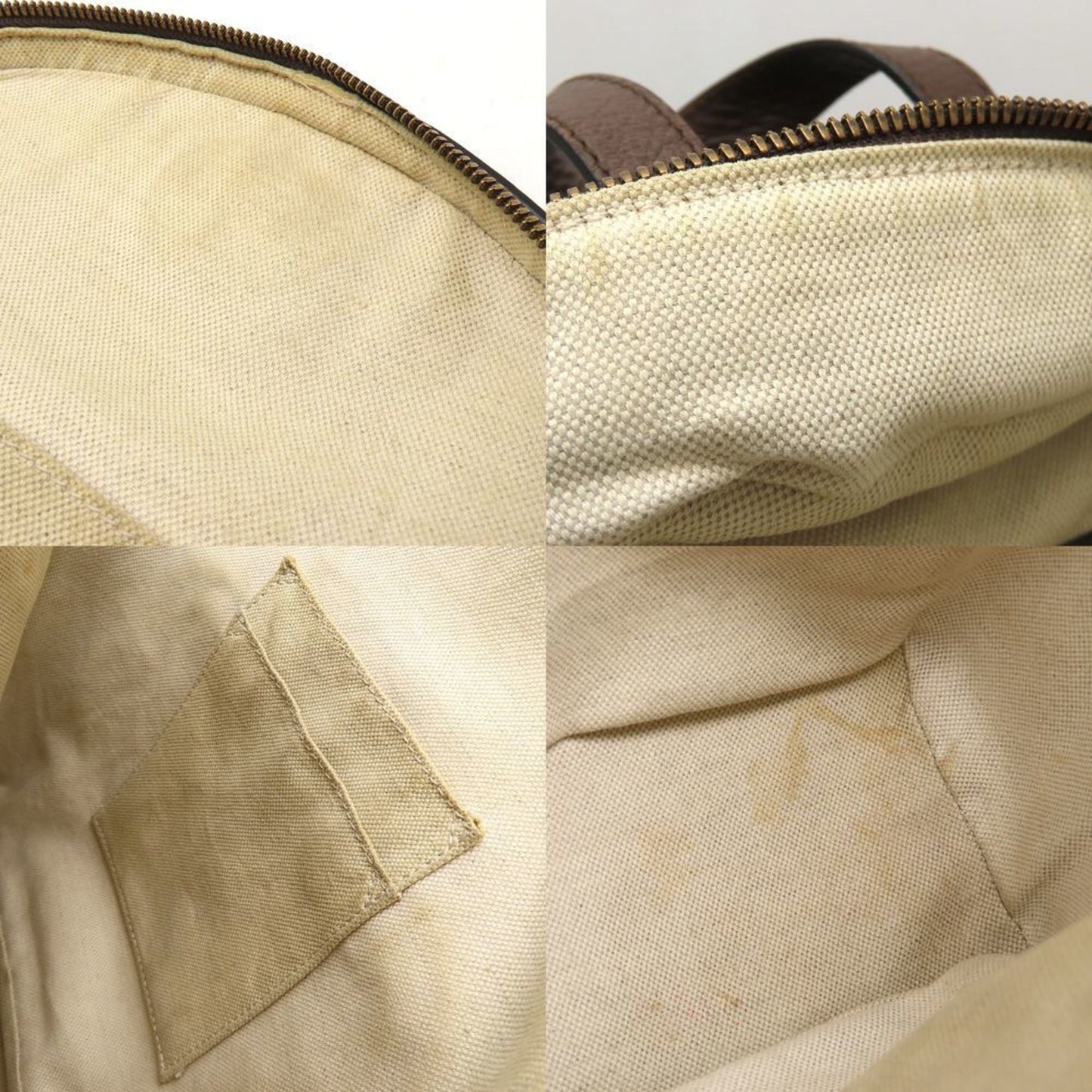 Gucci Beige Brown Gg Supreme Canvas Leather Backpack ( )