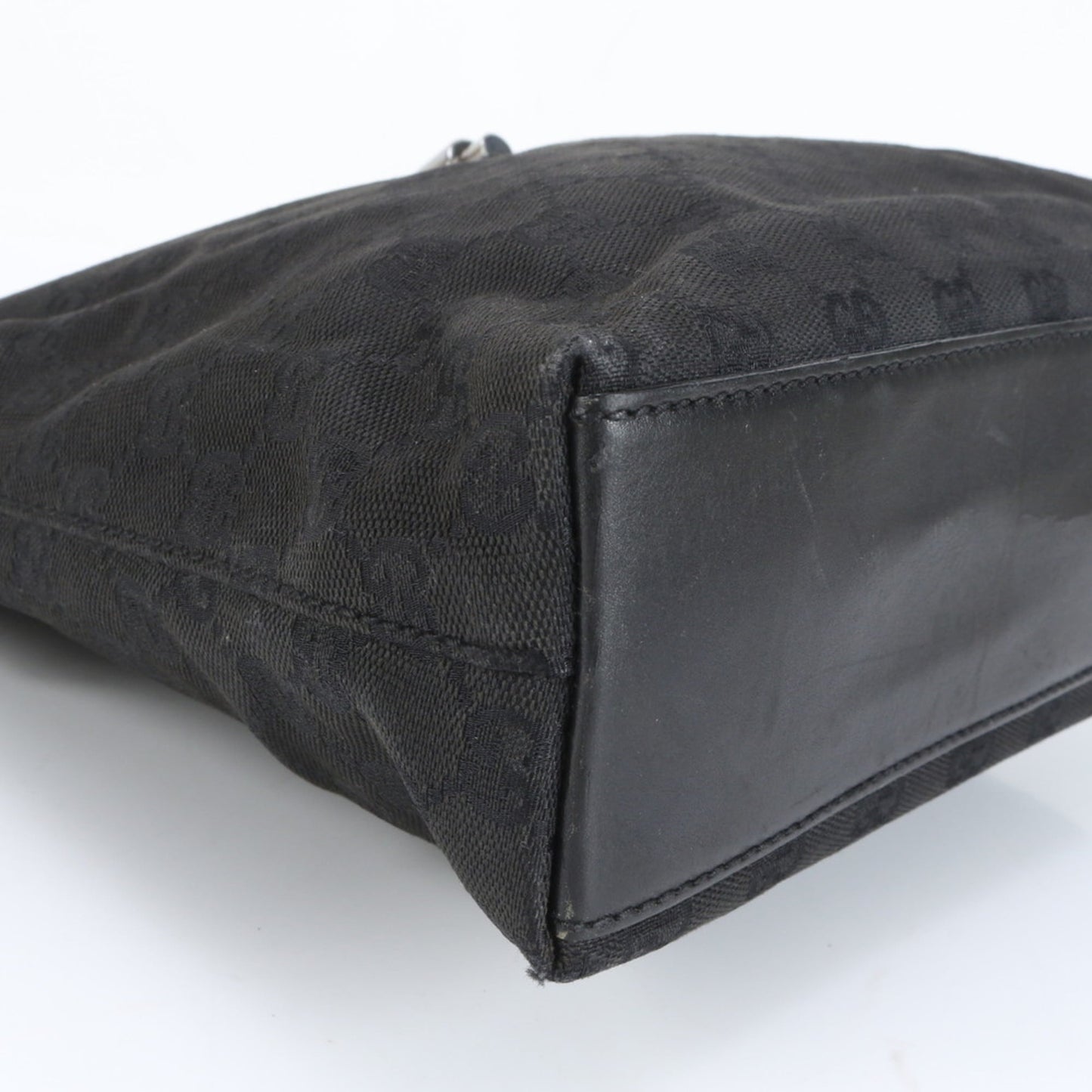 Gucci Black Leather Canvas Shoulder Bag ( )