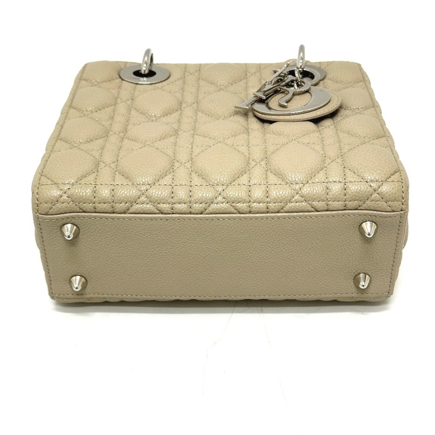 Christian Dior Lady Dior Beige Leather Handbag ()