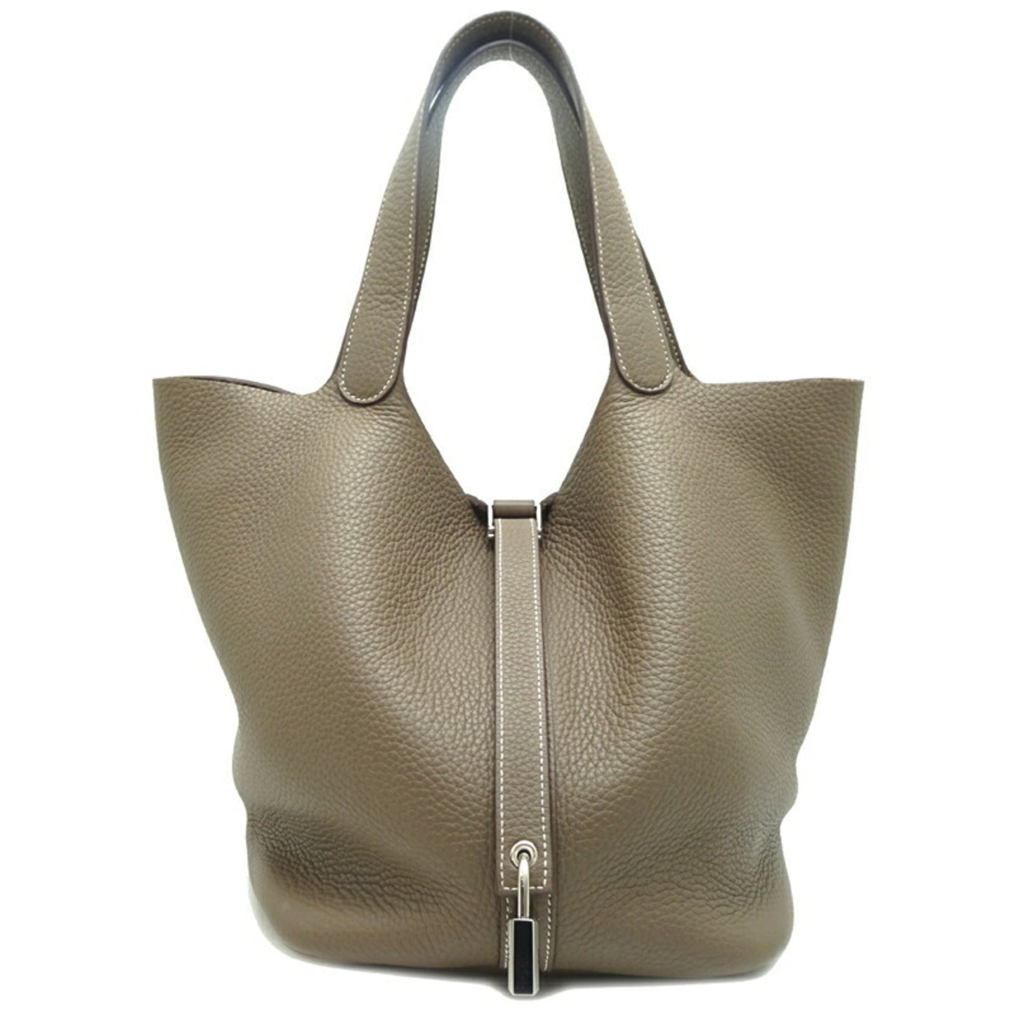 Hermes Picotin Beige Etoupe Gray Gray Taurillon Clemence Leather Handbag ( )