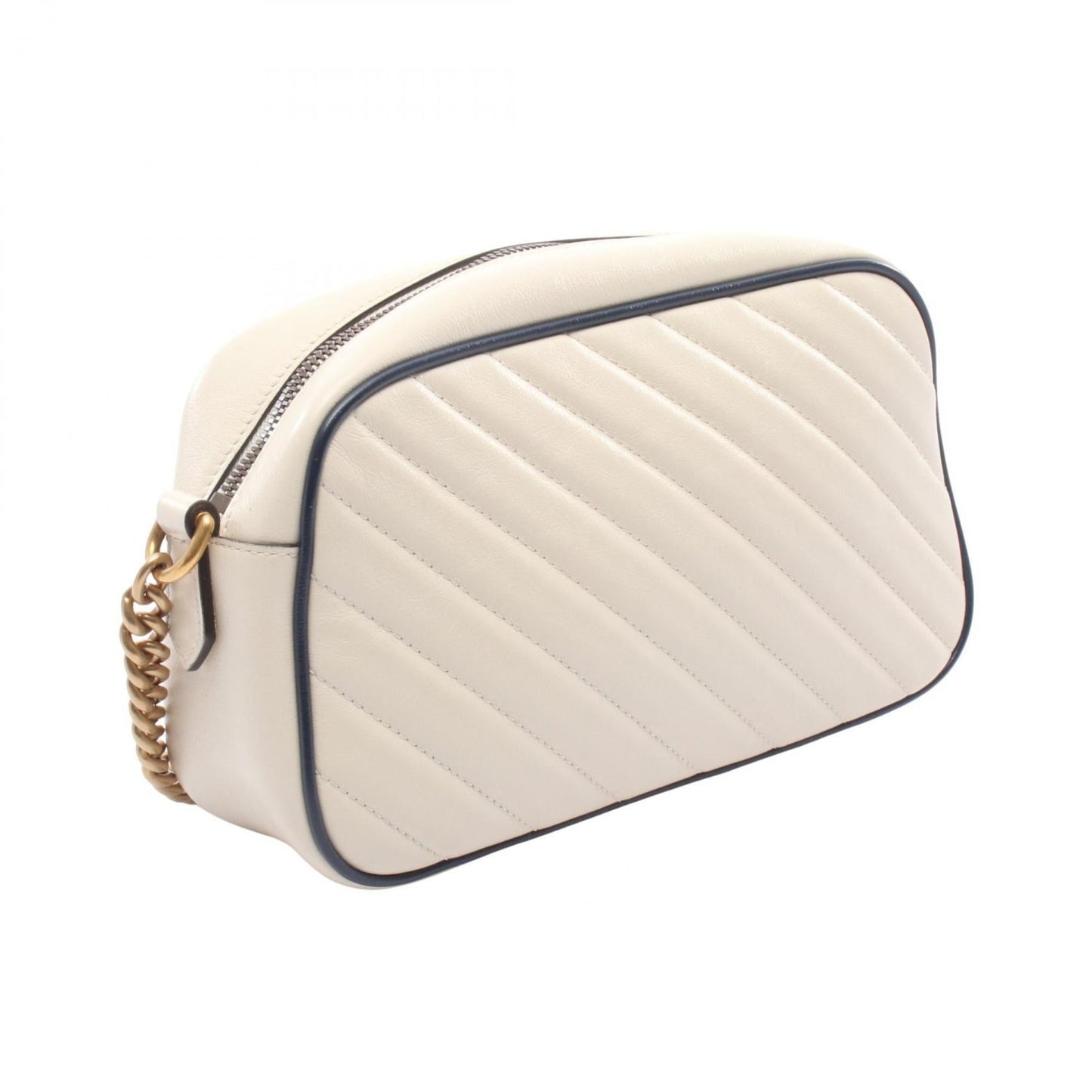Gucci Navy White Leather Shoulder Bag ( )