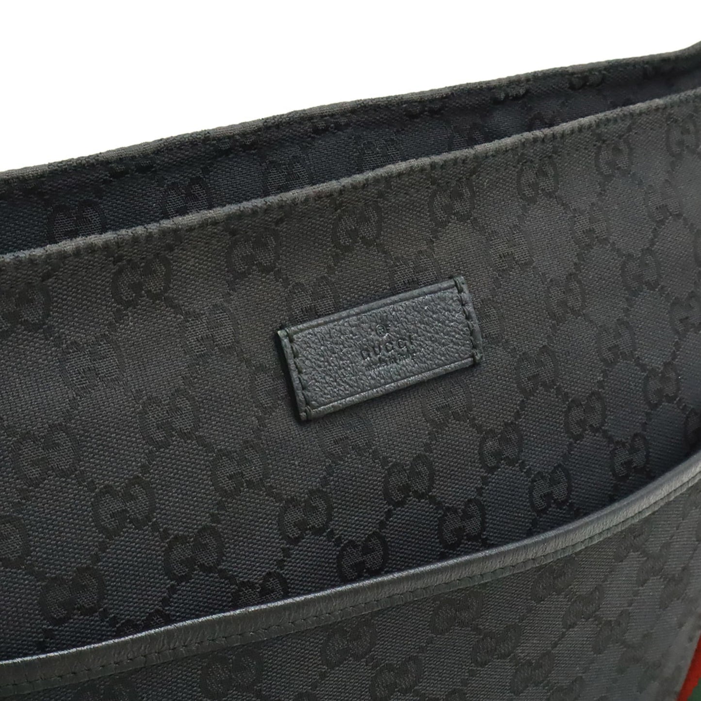 Gucci Black Green Red Color Gg Canvas Shoulder Bag ( )