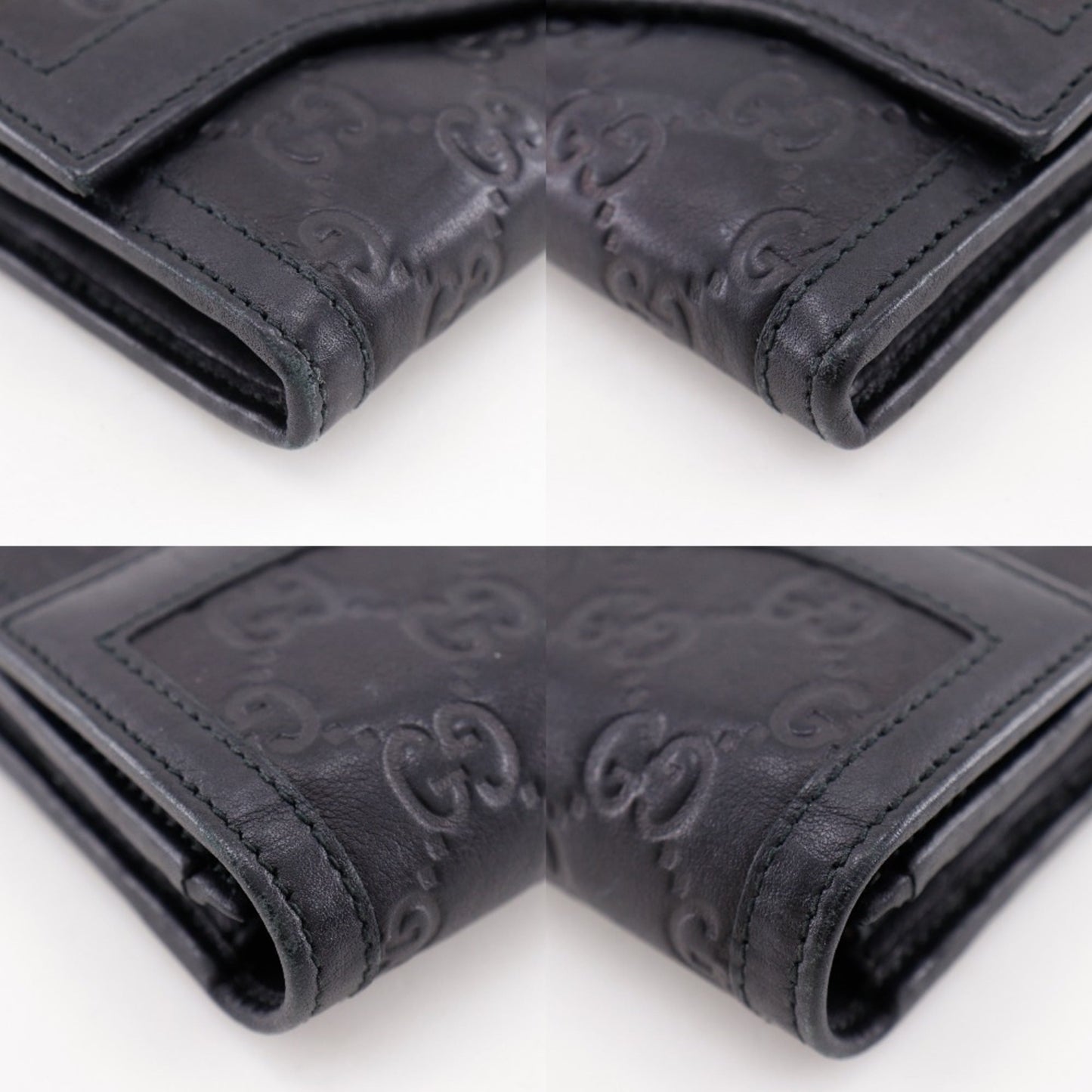 Gucci Black Leather Long Wallet (Bi-Fold) ( )