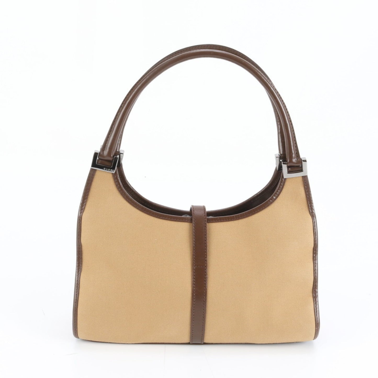 Gucci Brown Leather Canvas Shoulder Bag ( )