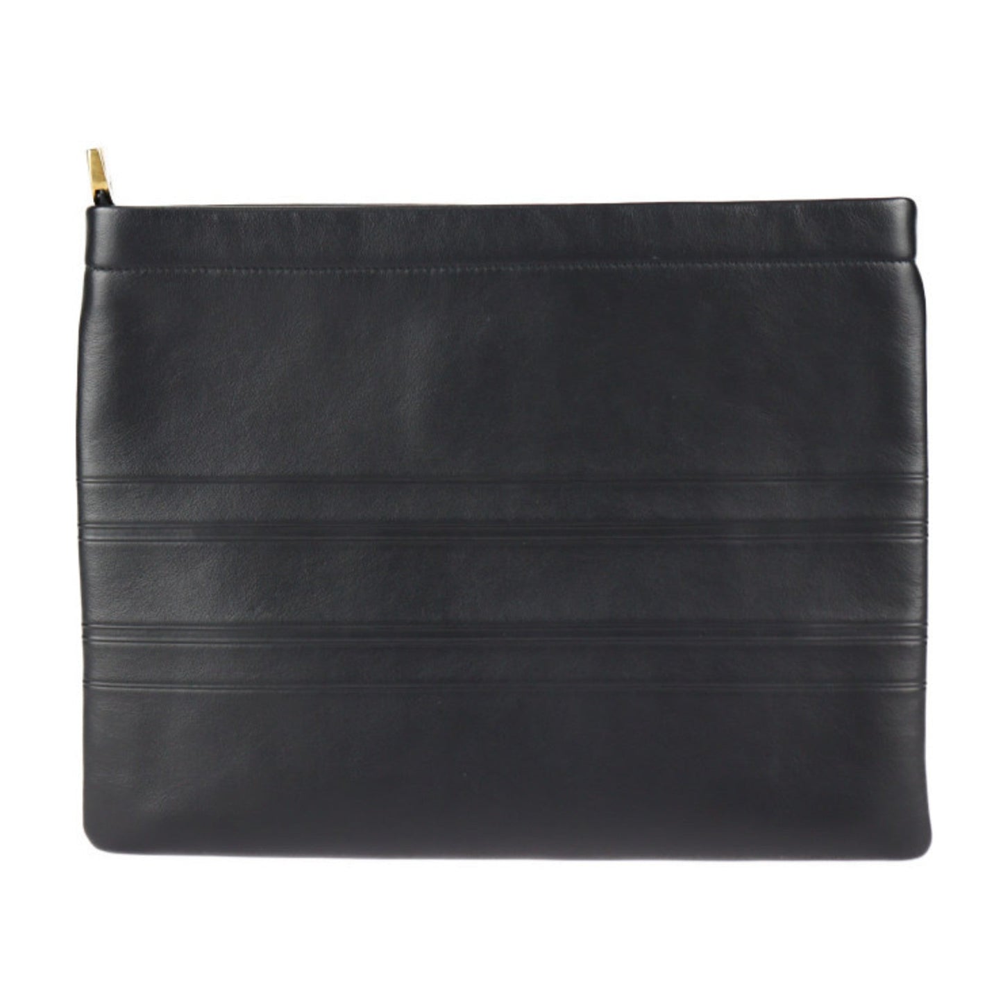 Christian Dior Black Leather Clutch Bag Handbag ()