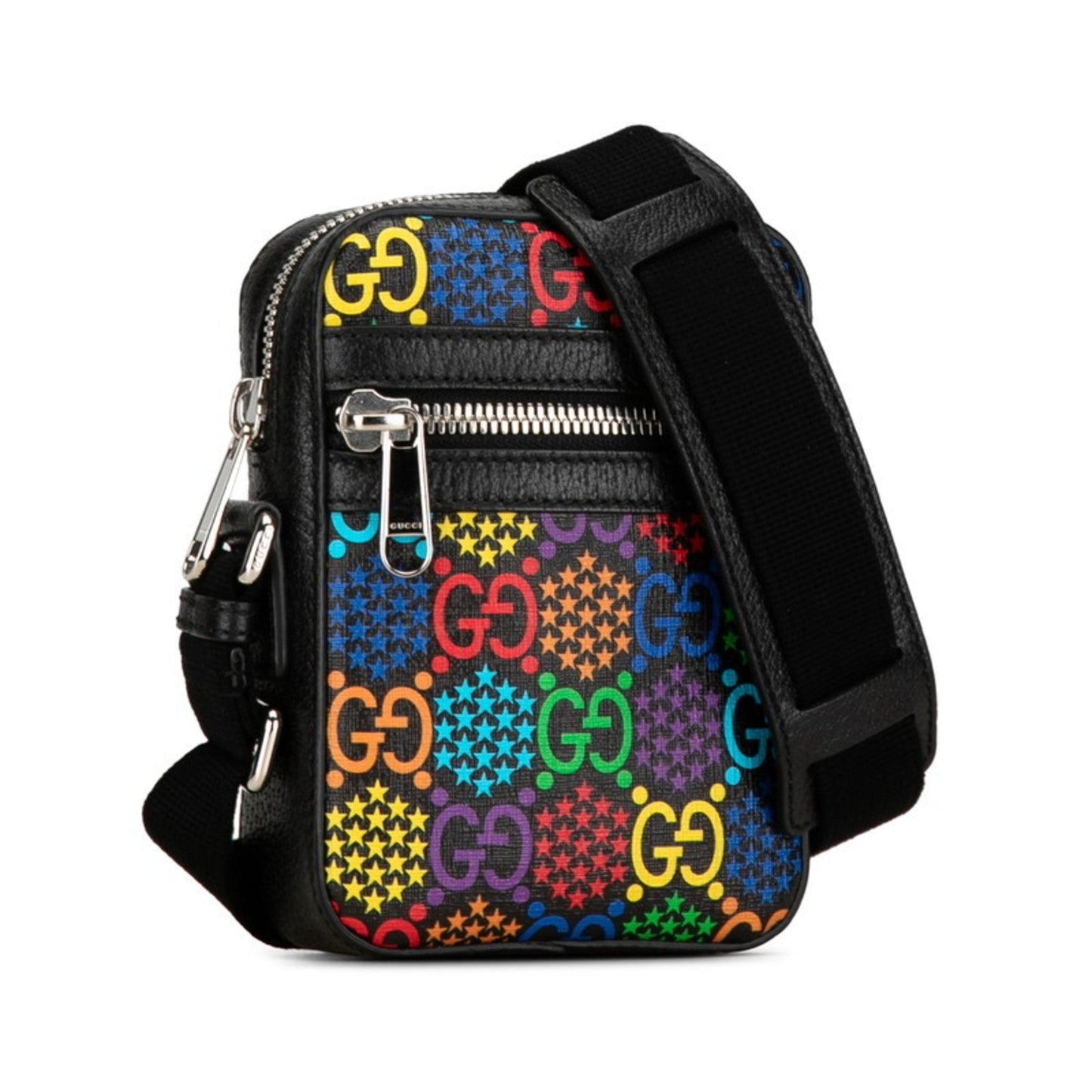 Gucci Black Multi-Color Pvc Leather Shoulder Bag ( )