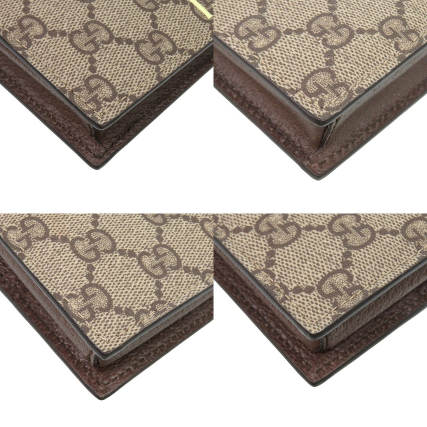 Gucci Beige Brown Multi-Color Gg Supreme Chain/Shoulder Wallet ( )