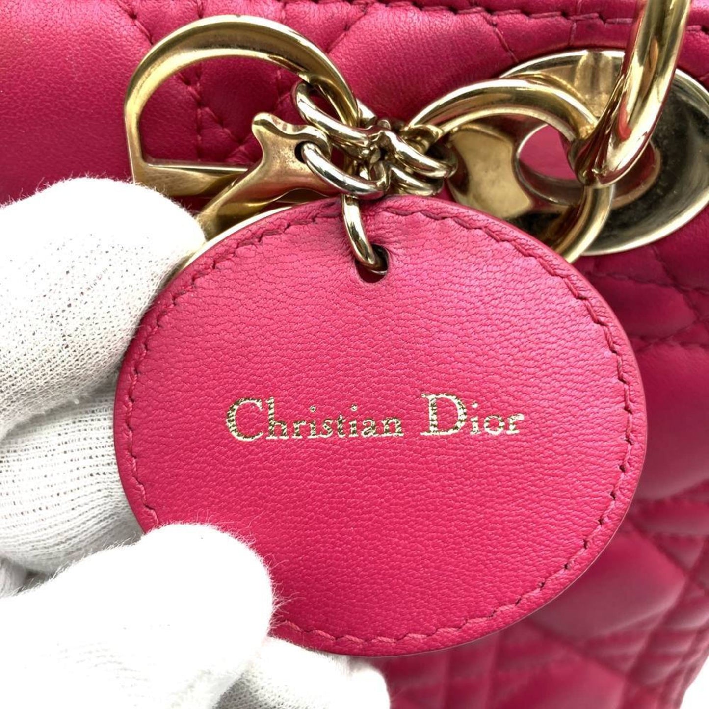 Christian Dior Pink Leather Handbag Shoulder Bag ()