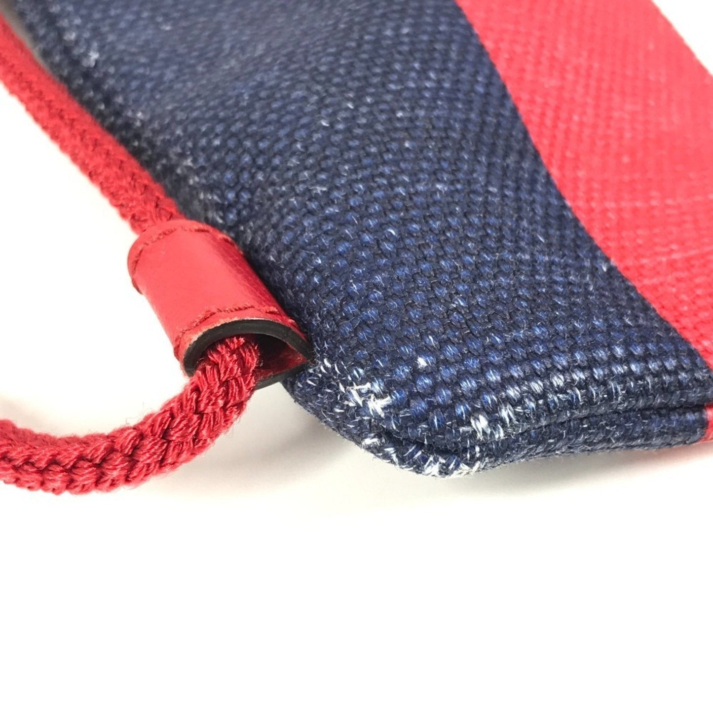 Gucci Navy Red Color White Leather Canvas Backpack Handbag Tote Bag ( )