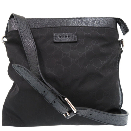Gucci Black Leather Nylon Shoulder Bag ( )