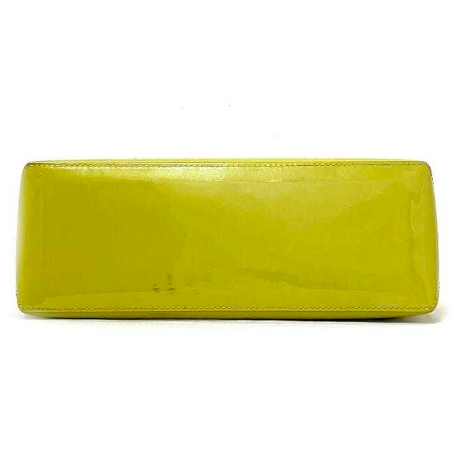 LOUIS VUITTON Handbag Wilshire PM Yellow Green Monogram Vernis Patent Leather M049 Embossed Enamel LV