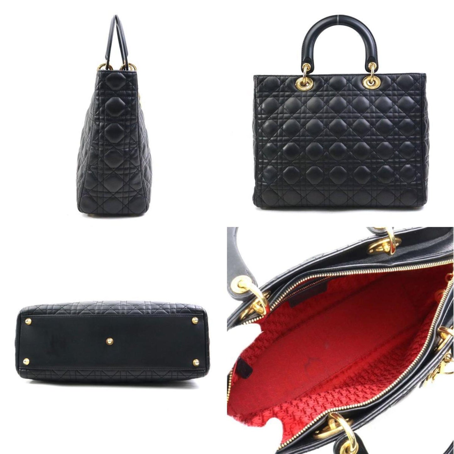 Christian Dior Black Leather Handbag Shoulder Bag ()